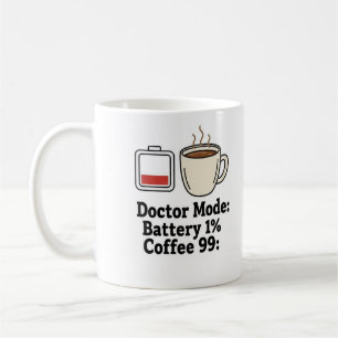 Lustiger Arzt Kaffee Batterie Leben Grafik Kaffeetasse