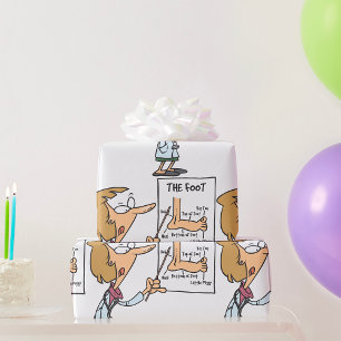 Lustiger Arzt unterrichtet Fußanatomie Geschenkpapier