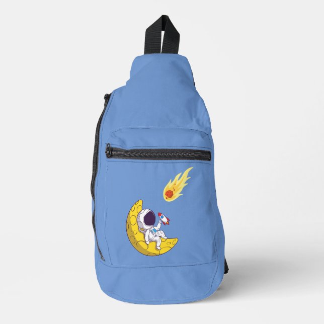 lustiger Astronaut Crossbody Bag (Vorderseite)