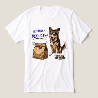 Lustiger aufgeregter Hund, der auf Essen wartet –  Tri-Blend Shirt