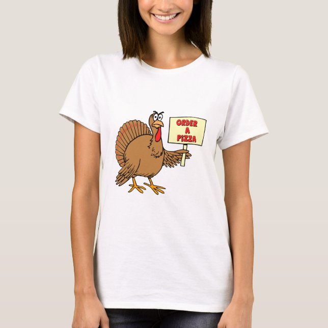Lustiger Auftrag ein Pizza-Erntedank die Türkei T-Shirt (Vorderseite)