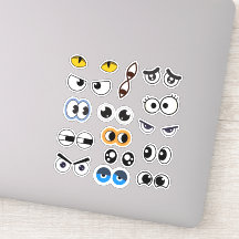 Lustiger Augen-Ausdruck Wackelaugen-Aufkleber-Set