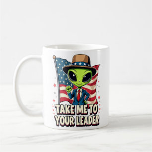 Lustiger Außerirdischer Bring Mich zu Deinem Anfüh Kaffeetasse