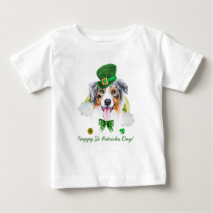 Lustiger Australian Shepherd Gold St. Patricks Day Baby T-shirt