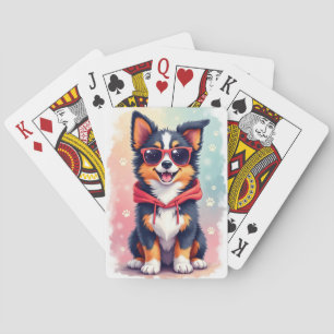 Lustiger Australian Shepherd Kawaii Hund Spielkarten