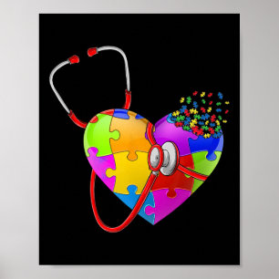 Lustiger Autismus-Bewusstseins-Nurse Autismus-Puzz Poster