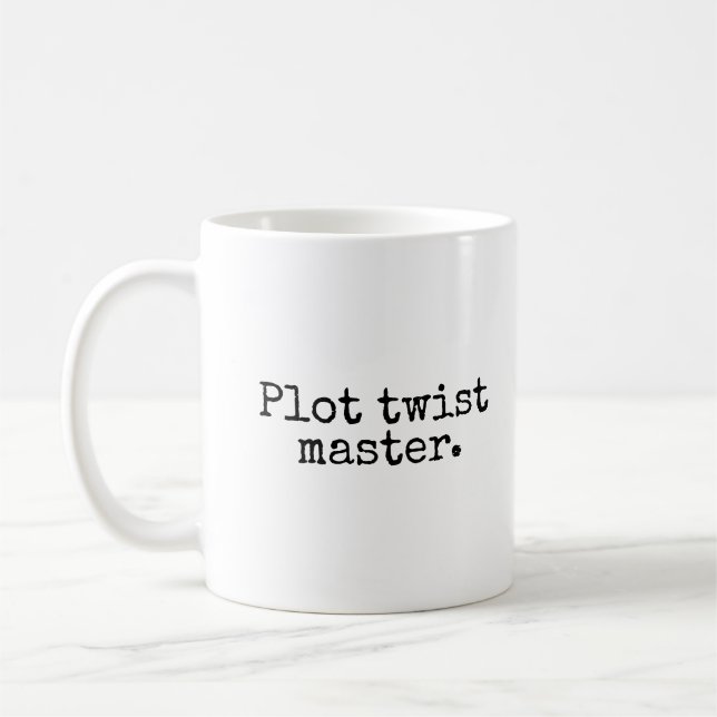 Lustiger Autor Romancier Plot Twist Kaffeetasse (Links)