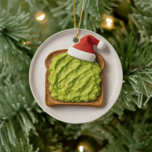 Lustiger Avocado Toast – Personalisiertes Weihnach Keramik Ornament