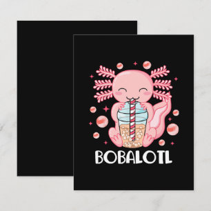 Lustiger Axolotl Bubble Tea Begleitkarte