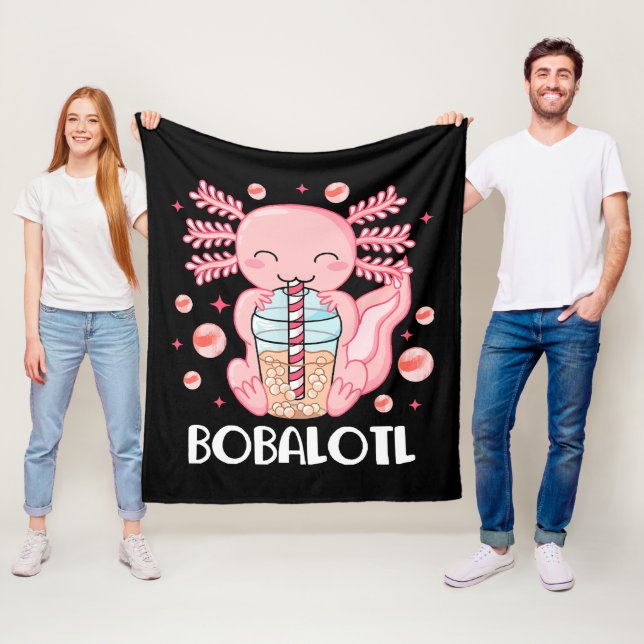 Lustiger Axolotl Bubble Tea Fleecedecke (Beispiel)