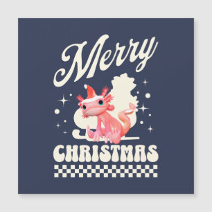 Lustiger Axolotl Frohe Weihnachten Magnetkarte