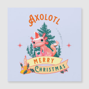 Lustiger Axolotl Frohe Weihnachten Magnetkarte