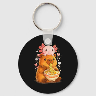 Lustiger Axolotl-Nudel-Anime kawaii und Capybara Schlüsselanhänger