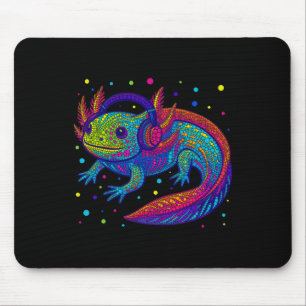 Lustiger Axolotl-Videospieler-Polka-Punkt-Kunst-St Mousepad