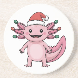 Lustiger Axolotl Weihnachtsmann Hut Xmas Outfit Getränkeuntersetzer
