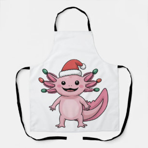 Lustiger Axolotl Weihnachtsmann Hut Xmas Outfit Schürze
