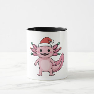 Lustiger Axolotl Weihnachtsmann Hut Xmas Outfit Tasse