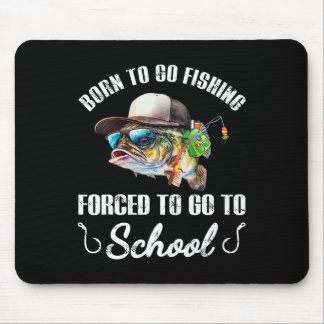 Lustiger B Fisch - Geboren um angeln zu gehen, gez Mousepad