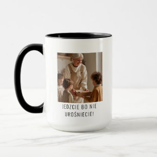 Lustiger Babcia-Foto-Becher “Jedzcie bo nie urośni Tasse