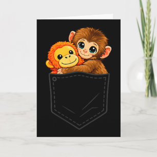 Lustiger Baby-Affe schlägt und Ora-Mama-Taschen-Mä Karte