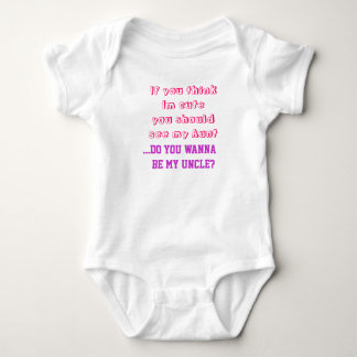 Lustiger Baby-Anzug, wenn Sie Im niedlich denken Baby Strampler