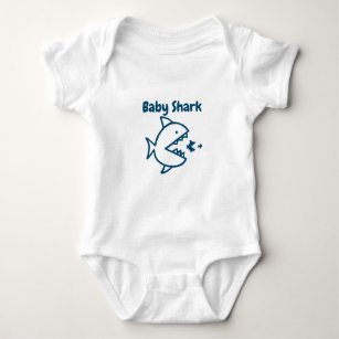 Lustiger Baby-Haifisch-personalisiertes blaues Baby Strampler