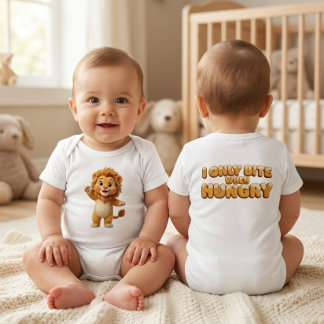 Lustiger Baby-Löwen-Body - Ich beiße nur, wenn ich Baby Strampler
