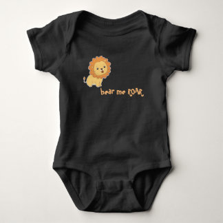 Lustiger Baby-Schwarz-Bodysuit-Löwe hören mich zu Baby Strampler