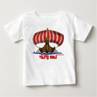 Lustiger Baby-T - Shirt Wikinger-Schiffs