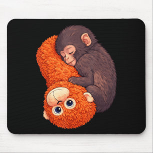 Lustiger Babyaffe schlägt süßes Tier Männer Frauen Mousepad