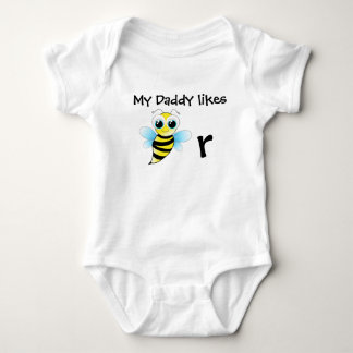 Lustiger Babybienenbodysuit. Mein Vati mag Bier Baby Strampler