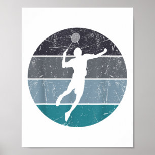Lustiger Badminton-Shuttle für Männer Frauen Retro Poster