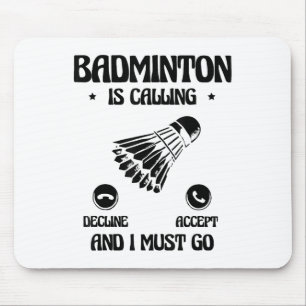 Lustiger Badminton-Spieler Liebt Shuttle-Design 2  Mousepad