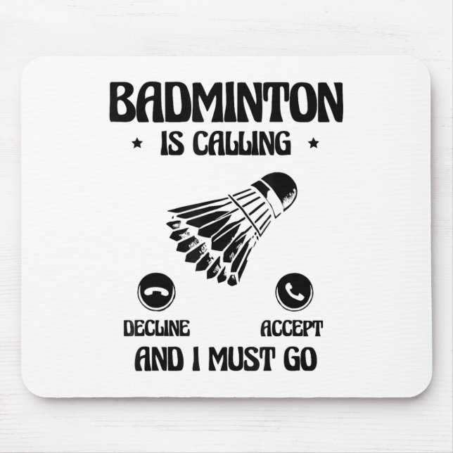 Lustiger Badminton-Spieler Liebt Shuttle-Design 2  Mousepad (Vorne)