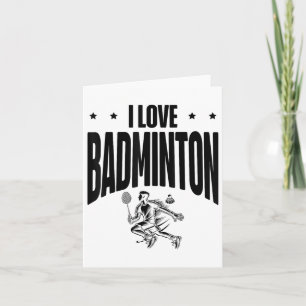 Lustiger Badminton-Spieler Liebt Shuttle-Design Karte