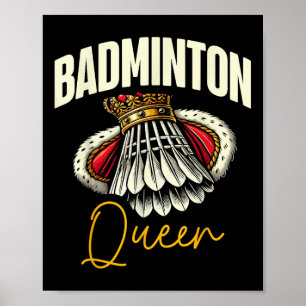 Lustiger Badminton-Spieler Liebt Shuttle-Design Poster