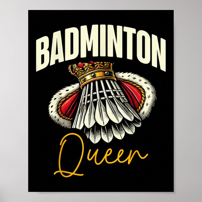 Lustiger Badminton-Spieler Liebt Shuttle-Design  Poster (Vorne)