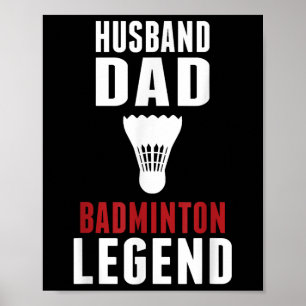 Lustiger Badminton-Sport Ehemann Vater Badmintonli Poster