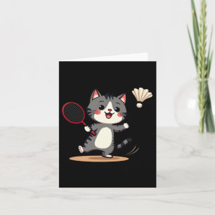 Lustiger Badminton Süße Katze Schläger Federball M Karte