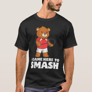 Lustiger Badminton-Wettbewerbs-Bär-Spieler-Smasher T-Shirt