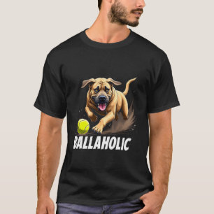 Lustiger Ballaholic-Mastiff-Hund jagt Ball T-Shirt