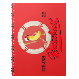 Lustiger Banana Slugger Baseball Custom Grafik Notizblock