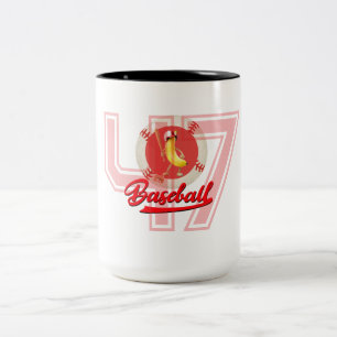 Lustiger Banana-Slugger Baseball Custom Grafik Zweifarbige Tasse