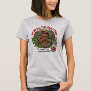 Lustiger Bär, der die Frage stellt Garten Humor T-Shirt
