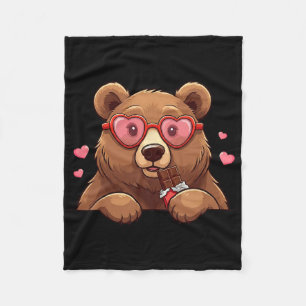 Lustiger Bär Herz Schokolade Valentinstag Bär Dame Fleecedecke