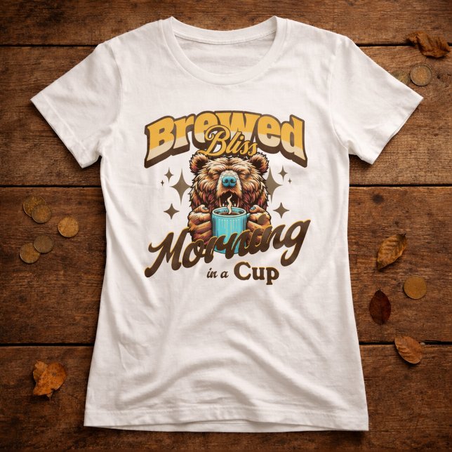 Lustiger Bär Kaffee Trinker T-Shirt (Von Creator hochgeladen)