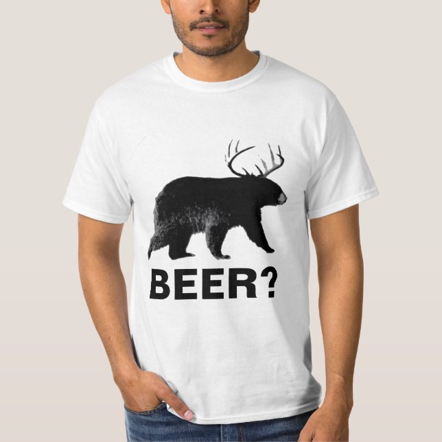 Lustiger Bär mit Geweihbier-Shirt T-Shirt (Vorderseite)