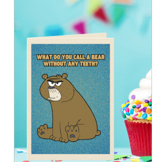 Lustiger Bär ohne Zähne Geburtstag Karte