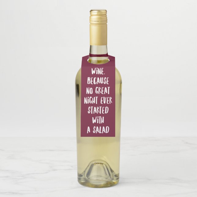 Lustiger Bar-Zitat-Wein Flaschenanhänger (Auf Flasche)