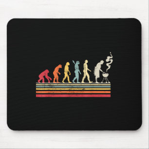 Lustiger Barbecue-Grill-Vater-Evolutions-Mann Vint Mousepad